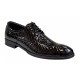 Pantofi barbati office, eleganti  din piele naturala, Croco, Negri Lac, TEST819NC