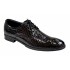 Pantofi barbati office, eleganti  din piele naturala, Croco, Negri Lac, TEST819NC