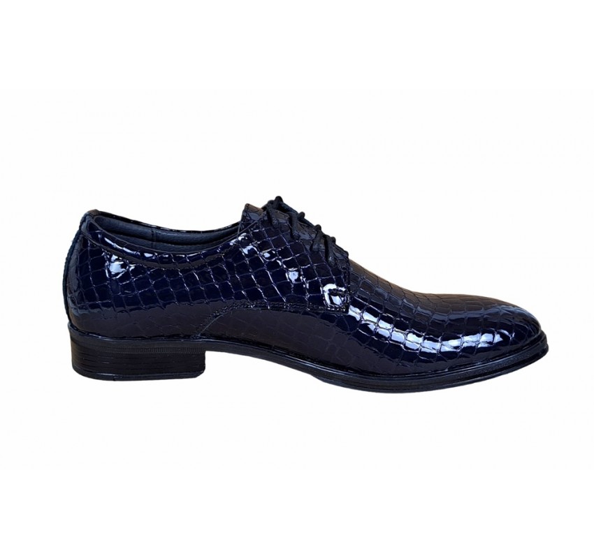 Pantofi barbati eleganti din piele naturala, Croco, bleumarin inchis, LAC, TESTCROCOBL Pantofi barbati eleganti din piele naturala, Croco, bleumarin inchis, LAC, TESTCROCOBL