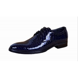 Pantofi barbati eleganti din piele naturala, Croco, bleumarin inchis, LAC, TESTCROCOBL