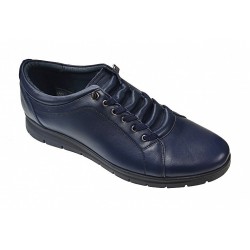 Pantofi barbati casual, din piele naturala, albastru, TIPOBLUE