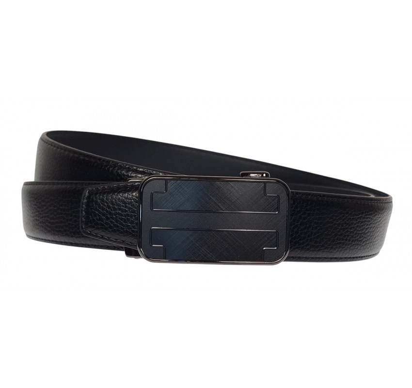 Curea barbati eleganta din piele naturala de culoare neagra pentru costum TK15N