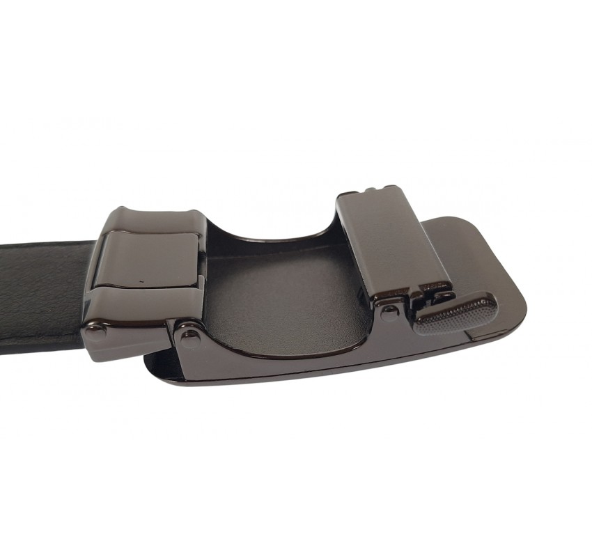 Curea barbati eleganta din piele naturala de culoare neagra pentru costum TK15N