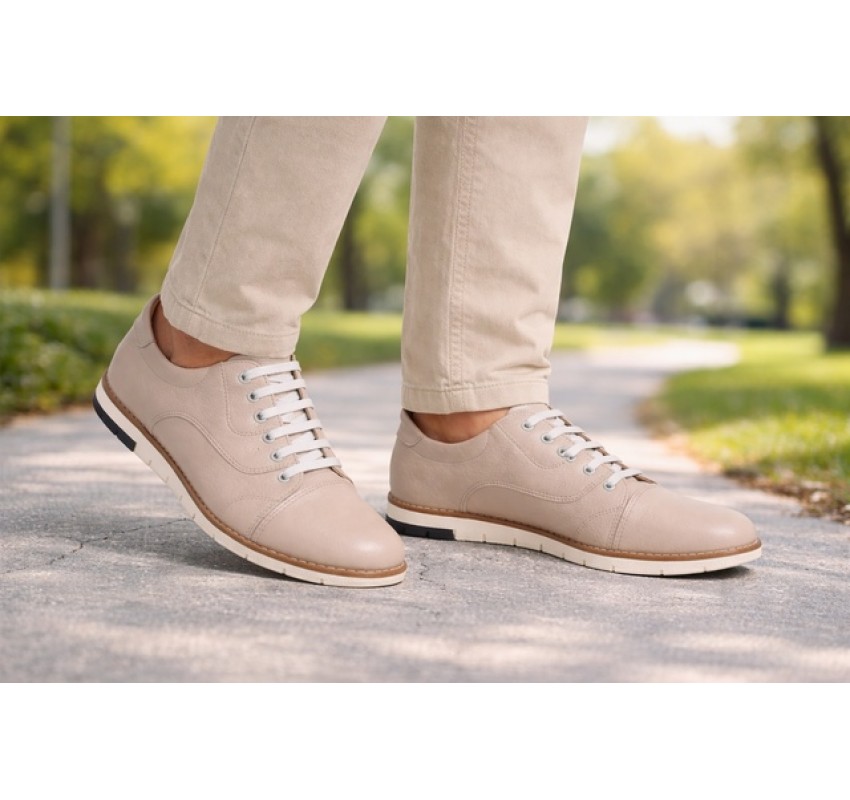 Pantofi barbati bej din piele naturala casual – comozi si usori pentru vara TOP67BEJ