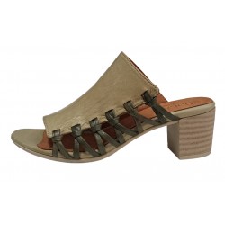 Sandale dama, piele naturala, toc 5cm, Verde, DOGATI - TRK21V