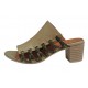 Sandale dama, piele naturala, toc 5cm, Verde, DOGATI - TRK21V