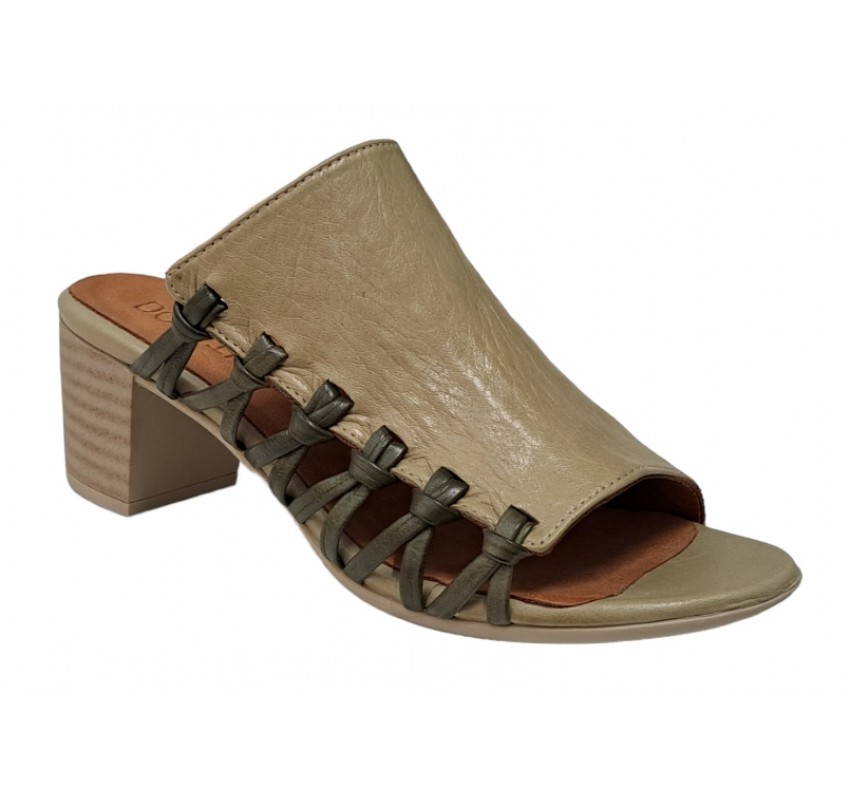 Sandale dama, piele naturala, toc 5cm, Verde, DOGATI - TRK21V
