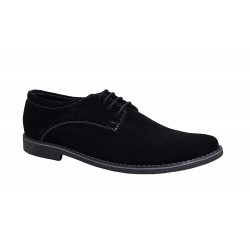 Pantofi barbati casual din piele naturala intoarsa - Model Negru VELN