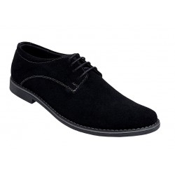 Pantofi barbati casual din piele naturala intoarsa - Model Negru VELN