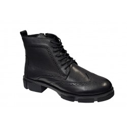 Ghete barbati, casual, din piele naturala, fermoar, imblanite, VIK215N 