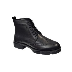 Ghete barbati, casual, din piele naturala, fermoar, imblanite, VIK215N 