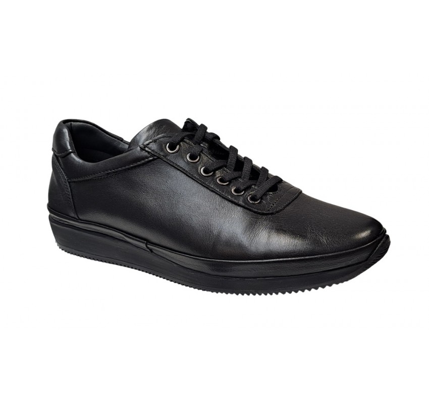 Pantofi barbati, casual, piele naturala, Negru, Ultra Confort, VIKOTTY, VIK217N