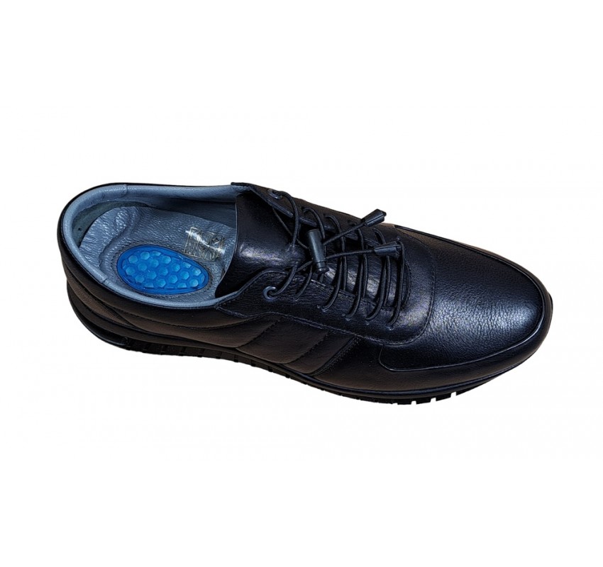 Pantofi barbati, casual, piele naturala, Ultra Confort, Negru, VIKOTTY, VIK317N