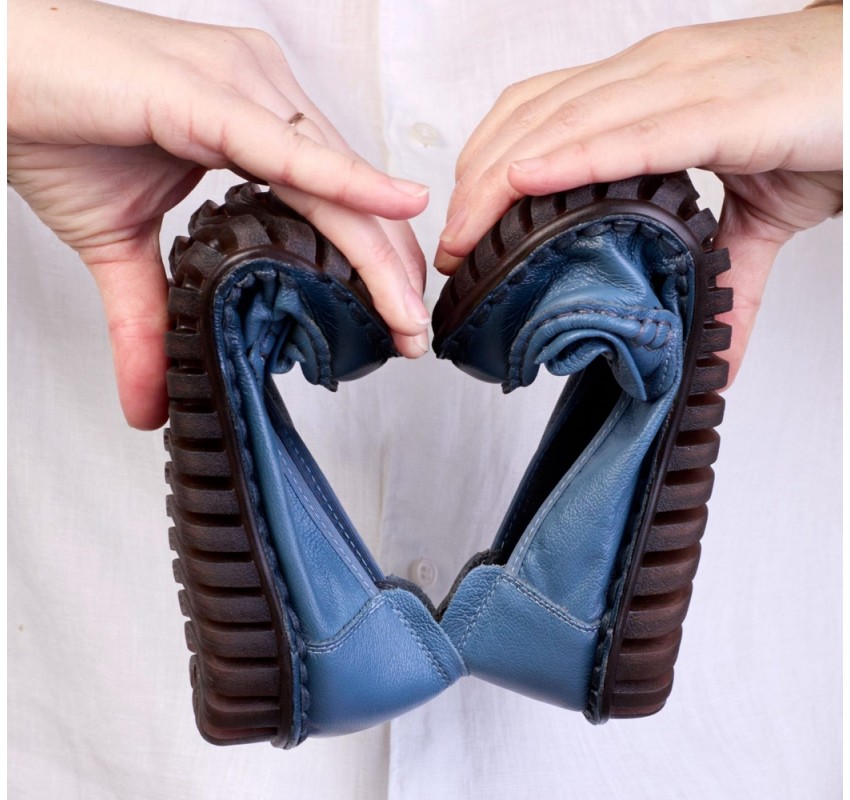 Pantofi dama casual din piele naturala Ciucaleti Aisha Albastru Pantofi dama casual din piele naturala Ciucaleti Aisha Albastru