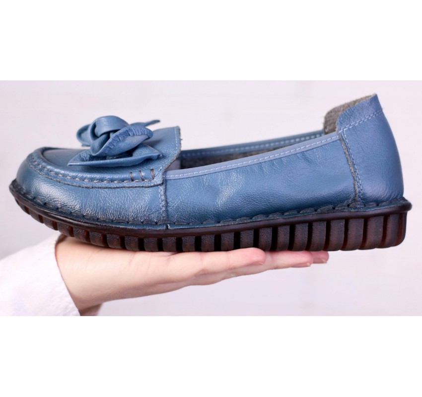 Pantofi dama casual din piele naturala Ciucaleti Aisha Albastru Pantofi dama casual din piele naturala Ciucaleti Aisha Albastru
