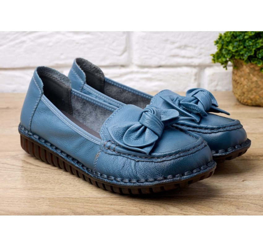 Pantofi dama casual din piele naturala Ciucaleti Aisha Albastru Pantofi dama casual din piele naturala Ciucaleti Aisha Albastru