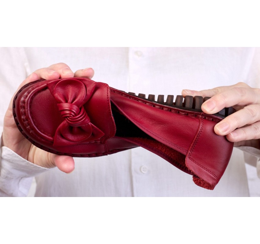 Pantofi dama casual din piele naturala Ciucaleti Aisha Rosu Pantofi dama casual din piele naturala Ciucaleti Aisha Rosu