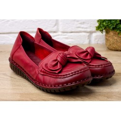 Pantofi dama casual din piele naturala Ciucaleti Aisha Rosu