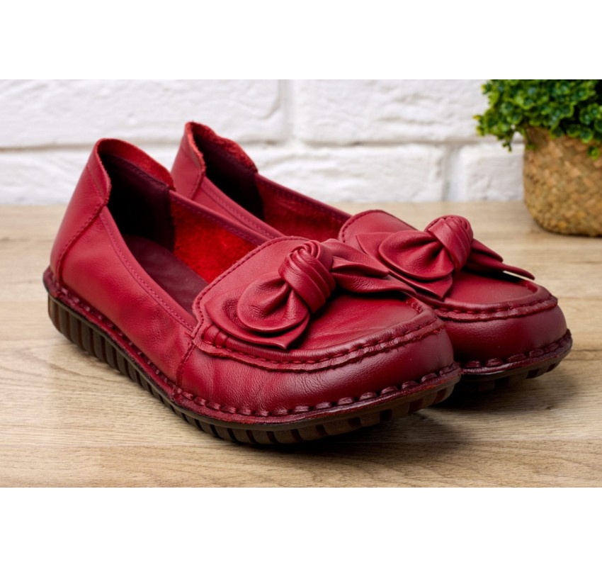 Pantofi dama casual din piele naturala Ciucaleti Aisha Rosu Pantofi dama casual din piele naturala Ciucaleti Aisha Rosu