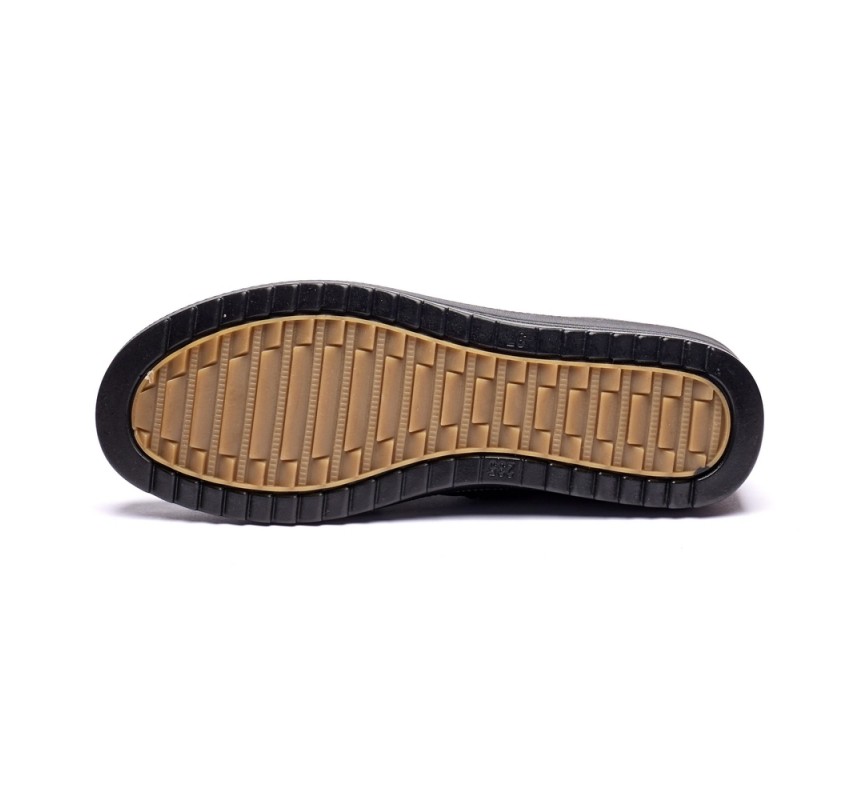 Ghete dama din piele eco cu fermoar imblanite Negru  W33-8N