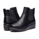 Ghete dama din piele eco cu fermoar imblanite Negru  W33-8N