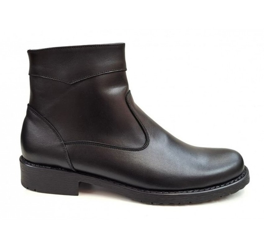 Ghete barbati casual, din piele naturala, cu fermoar, imblanite, Y044N
