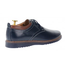 Pantofi barbati casual din piele naturala - Model bleumarin L330BLM