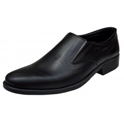 Oferta marimea 40- Pantofi barbati, eleganti, din piele naturala, cu elastic, Negru, lADY3NEL